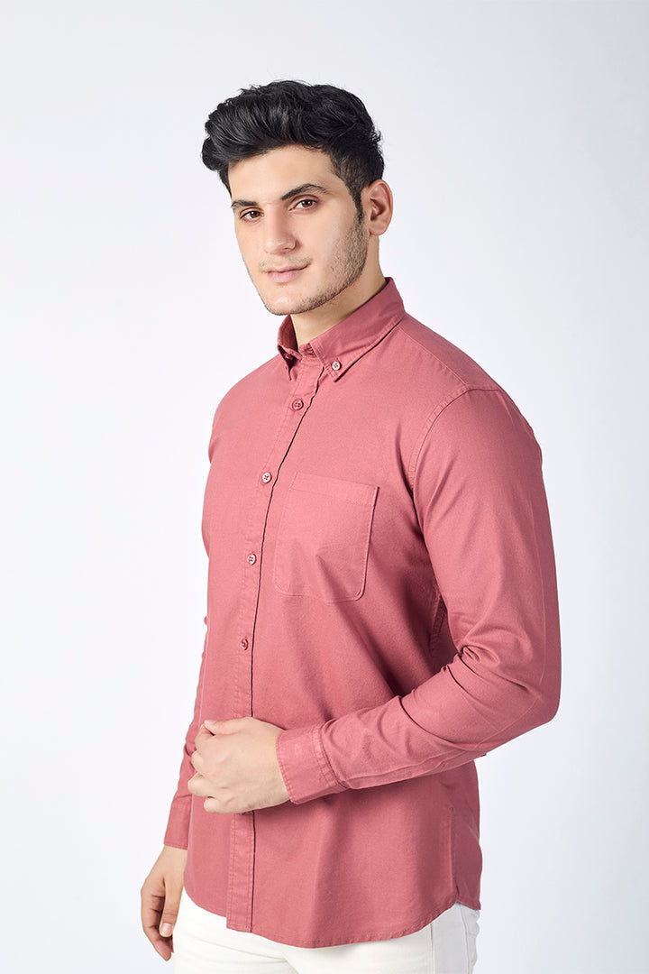 Core Lab Oxford Slim Fit Casual Shirt - Dusty Rose