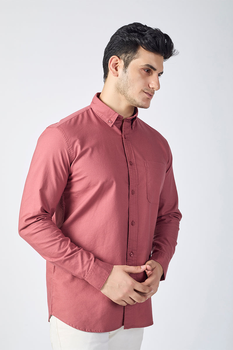 Core Lab Oxford Slim Fit Casual Shirt - Dusty Rose