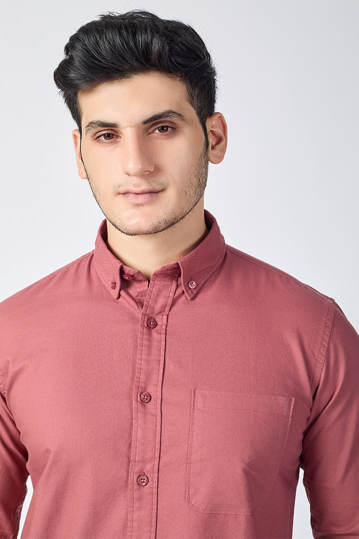 Core Lab Oxford Slim Fit Casual Shirt - Dusty Rose