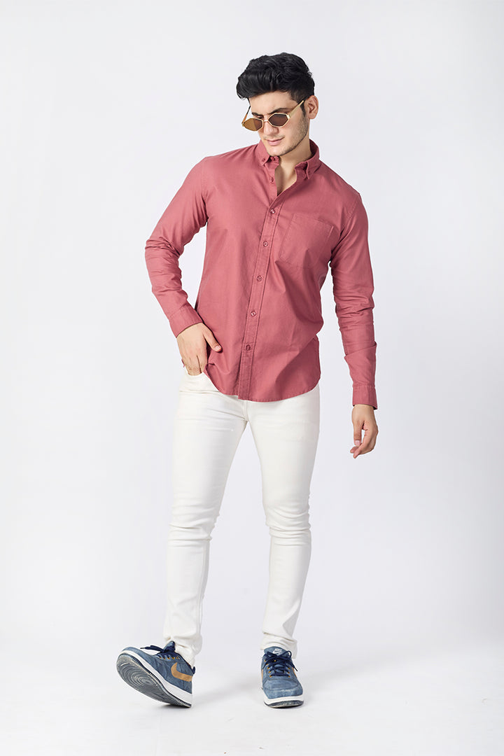 Core Lab Oxford Slim Fit Casual Shirt - Dusty Rose