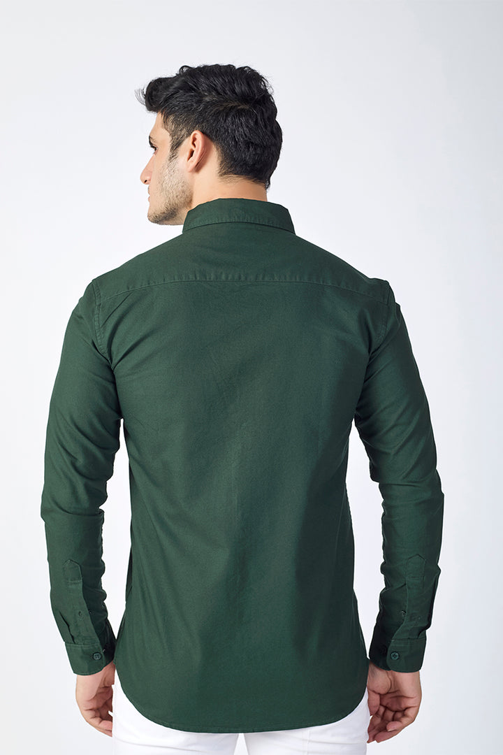 Core Lab Oxford Slim Fit Casual Shirt - Forest Green