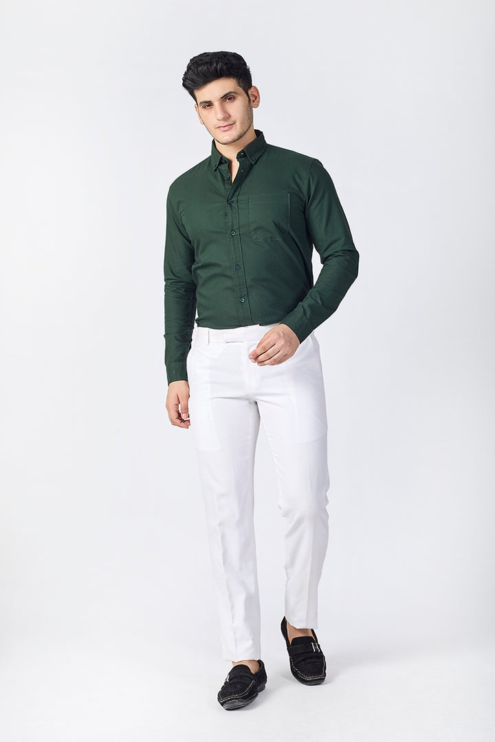 Core Lab Oxford Slim Fit Casual Shirt - Forest Green