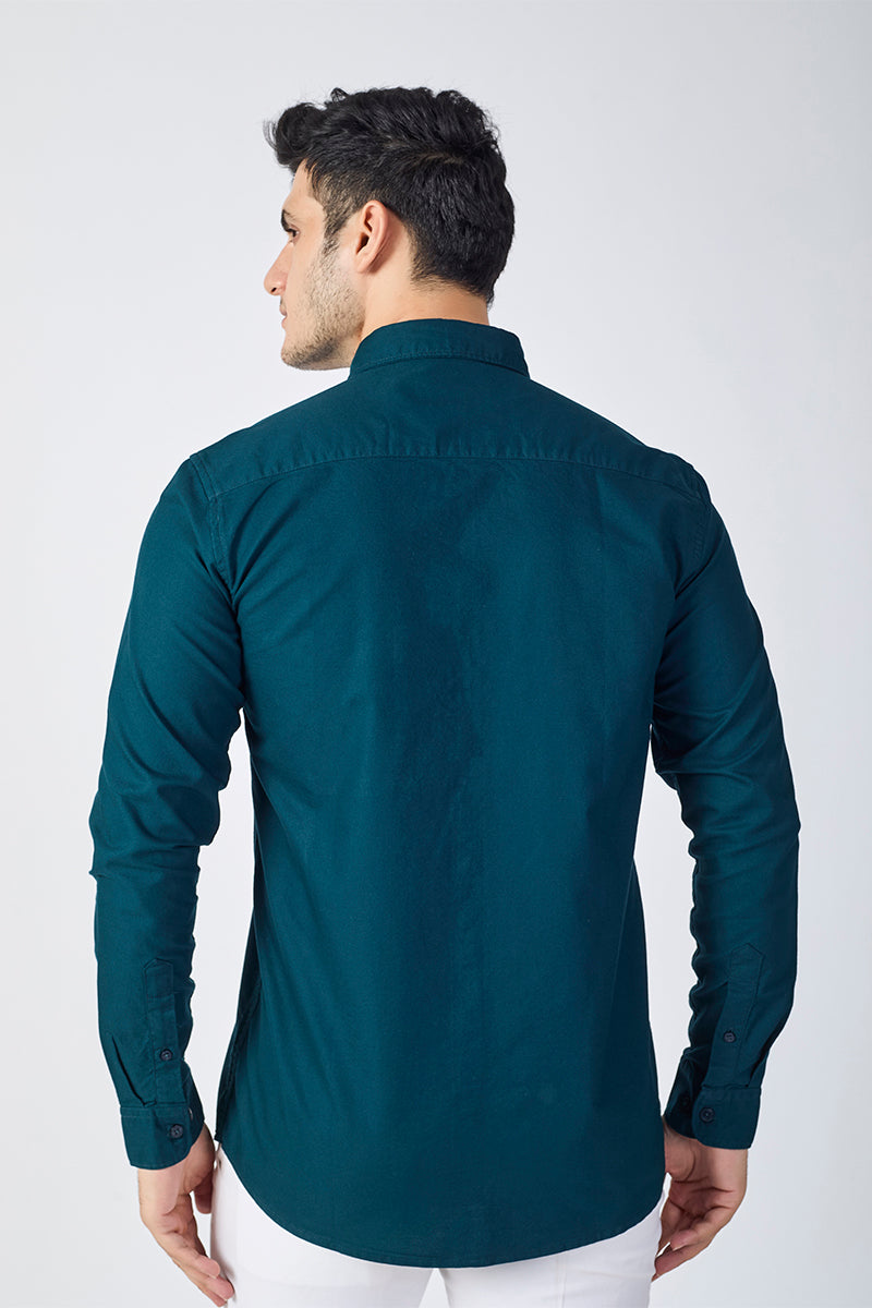 Core Lab Oxford Slim Fit Casual Shirt - Teal Blue