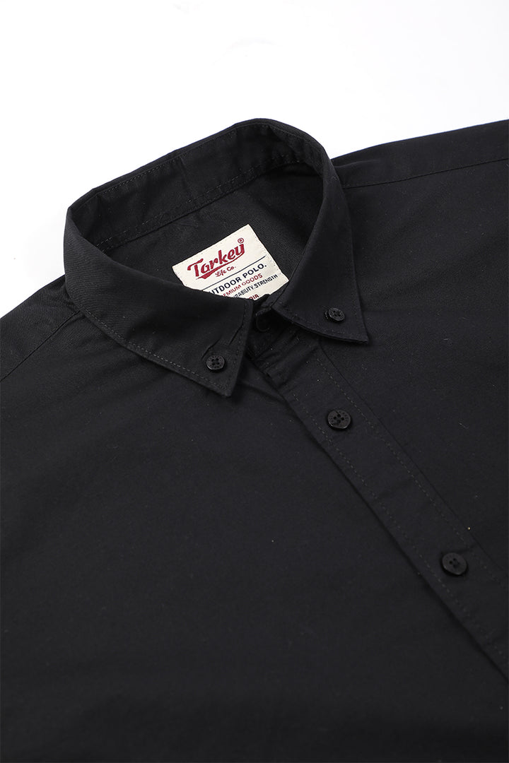 Core Lab Oxford Slim Fit Casual Shirt - Jet Black