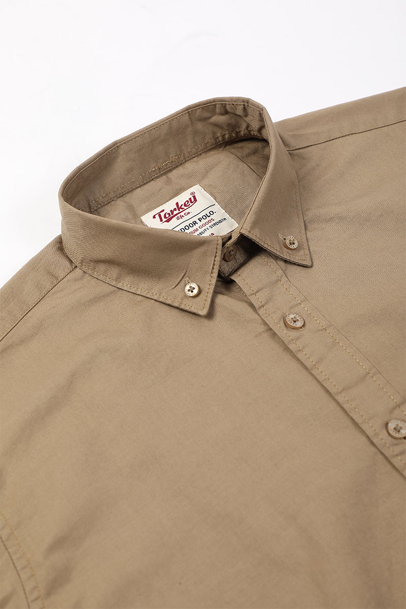 Beige Giza Slub  Shirt