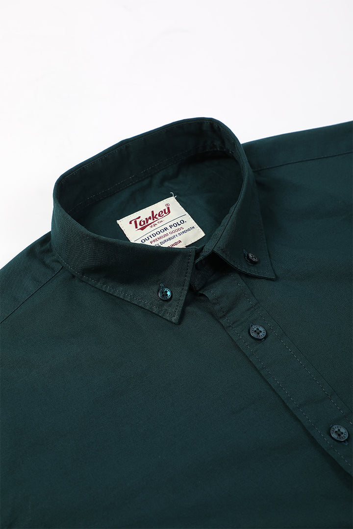 Core Lab Oxford Slim Fit Casual Shirt - Forest Green
