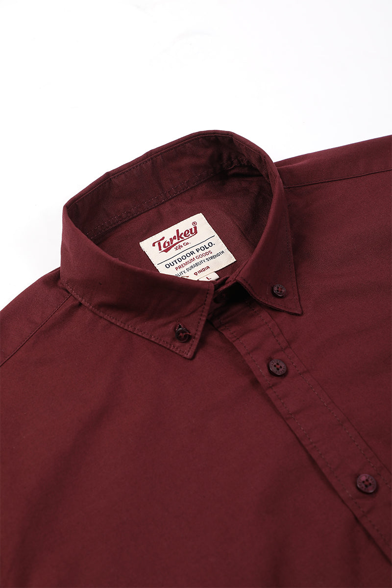 Core Lab Oxford Slim Shirt - Maroon