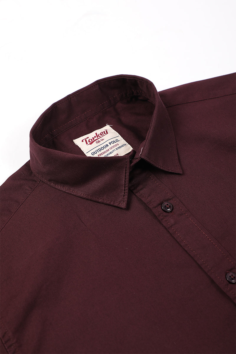 Core Lab Oxford Slim Fit Casual Shirt - Deep Plum