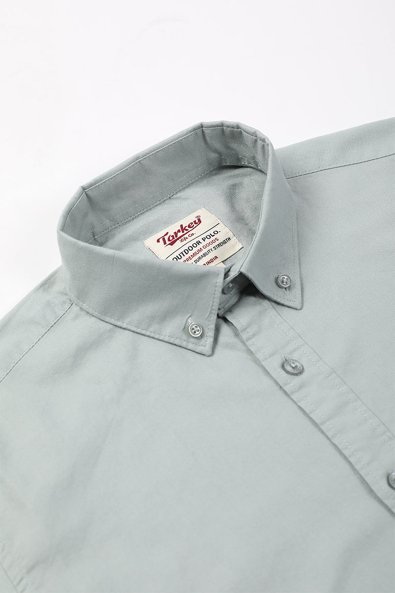 Core Lab Oxford Slim Fit Casual Shirt - Dusty Aqua Grey
