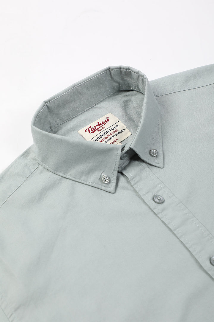 Core Lab Oxford Slim Fit Casual Shirt - Dusty Aqua Grey