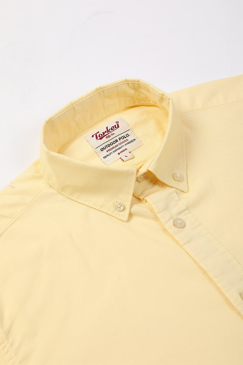 Core Lab Oxford Slim Fit Casual Shirt - Pastel Yellow