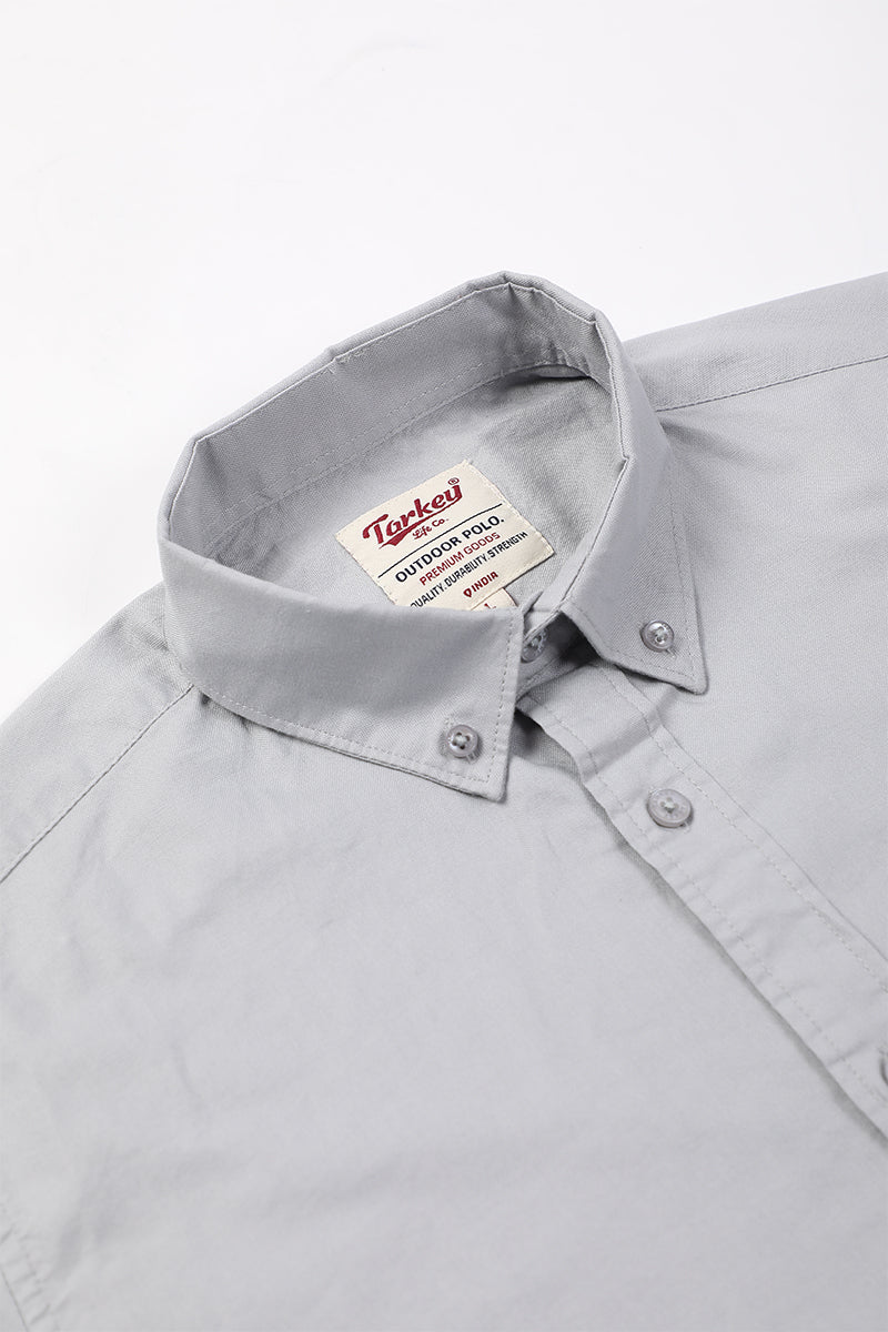 Core Lab Oxford Slim Fit Casual Shirt - Cool Grey