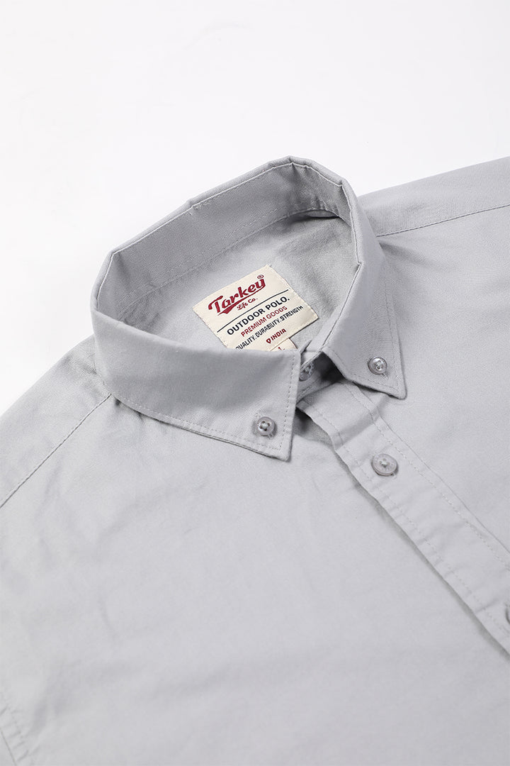 Core Lab Oxford Slim Fit Casual Shirt - Cool Grey