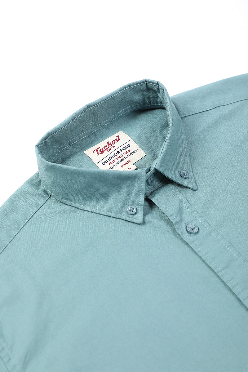 Core Lab Oxford Slim Fit Casual Shirt - Faded Turquoise