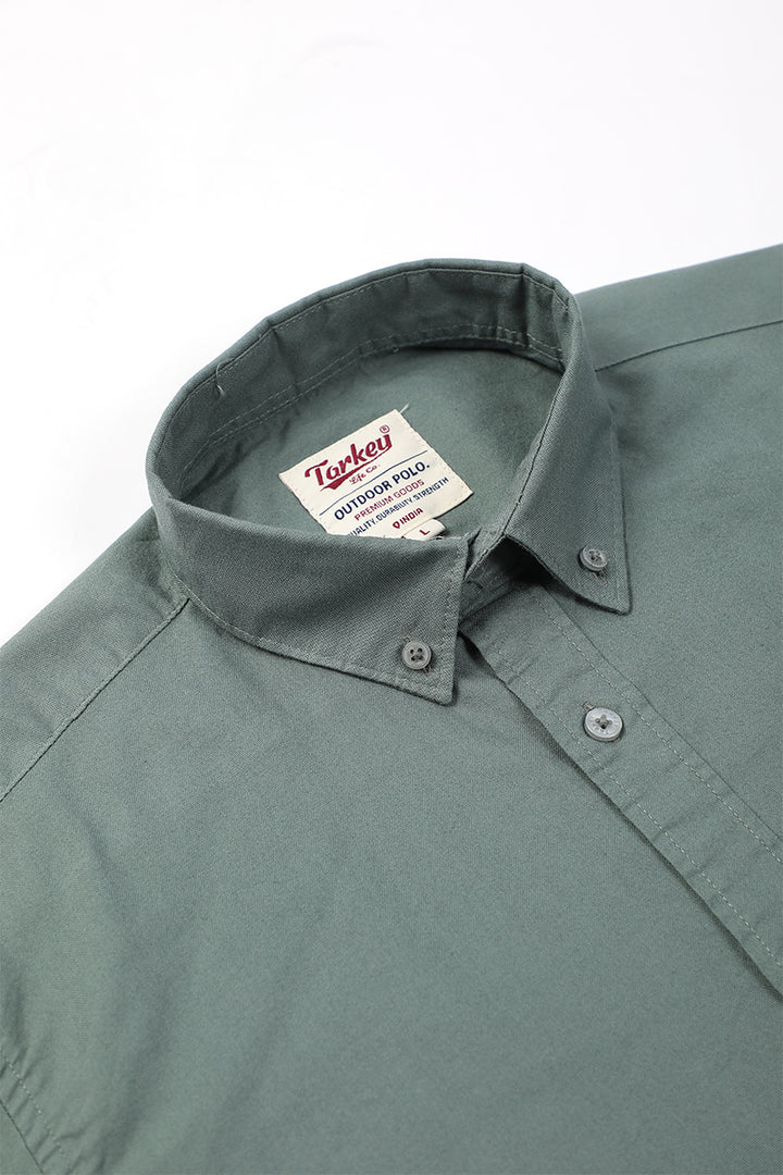 Core Lab Oxford Slim Fit Casual Shirt - Sage Green