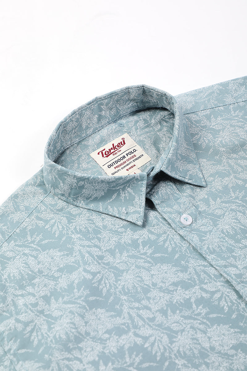 Men's Printed Full Sleeve Shirt - Sky Blue