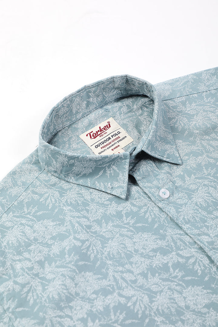 Men's Printed Full Sleeve Shirt - Sky Blue