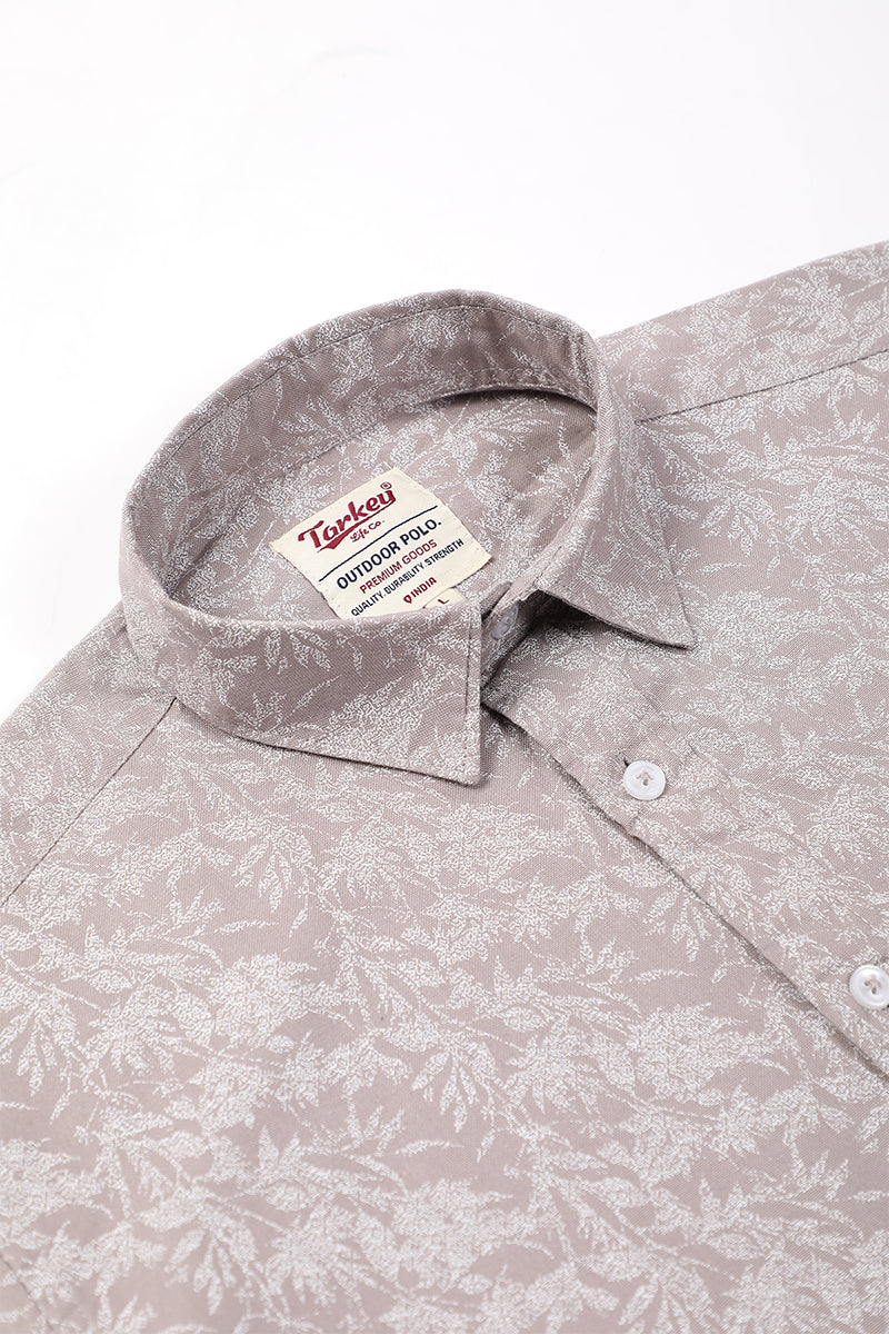 Men's Printed Full Sleeve Shirt - Ash Mauve