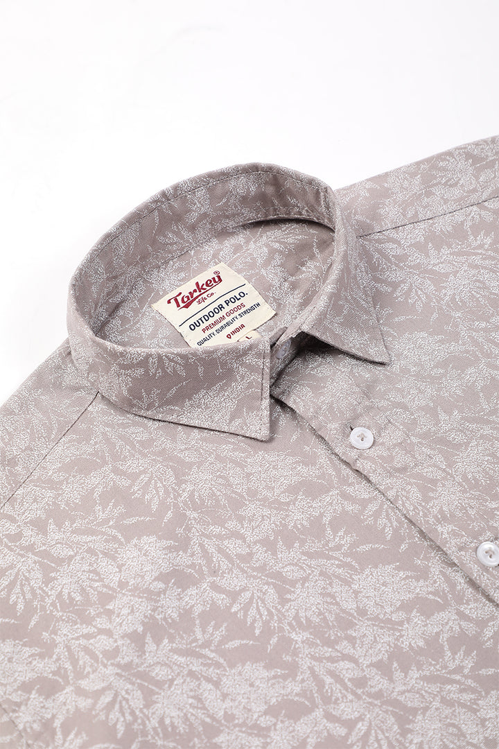 Men's Printed Full Sleeve Shirt - Ash Mauve