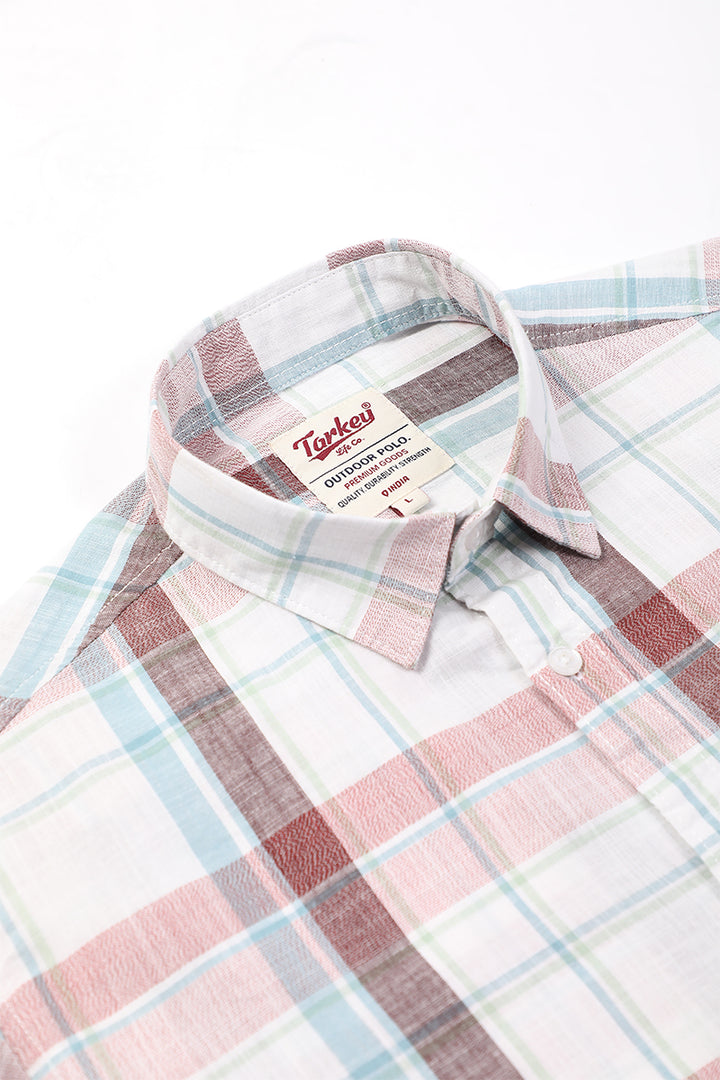 Crisp White Dobby Checked Shirt