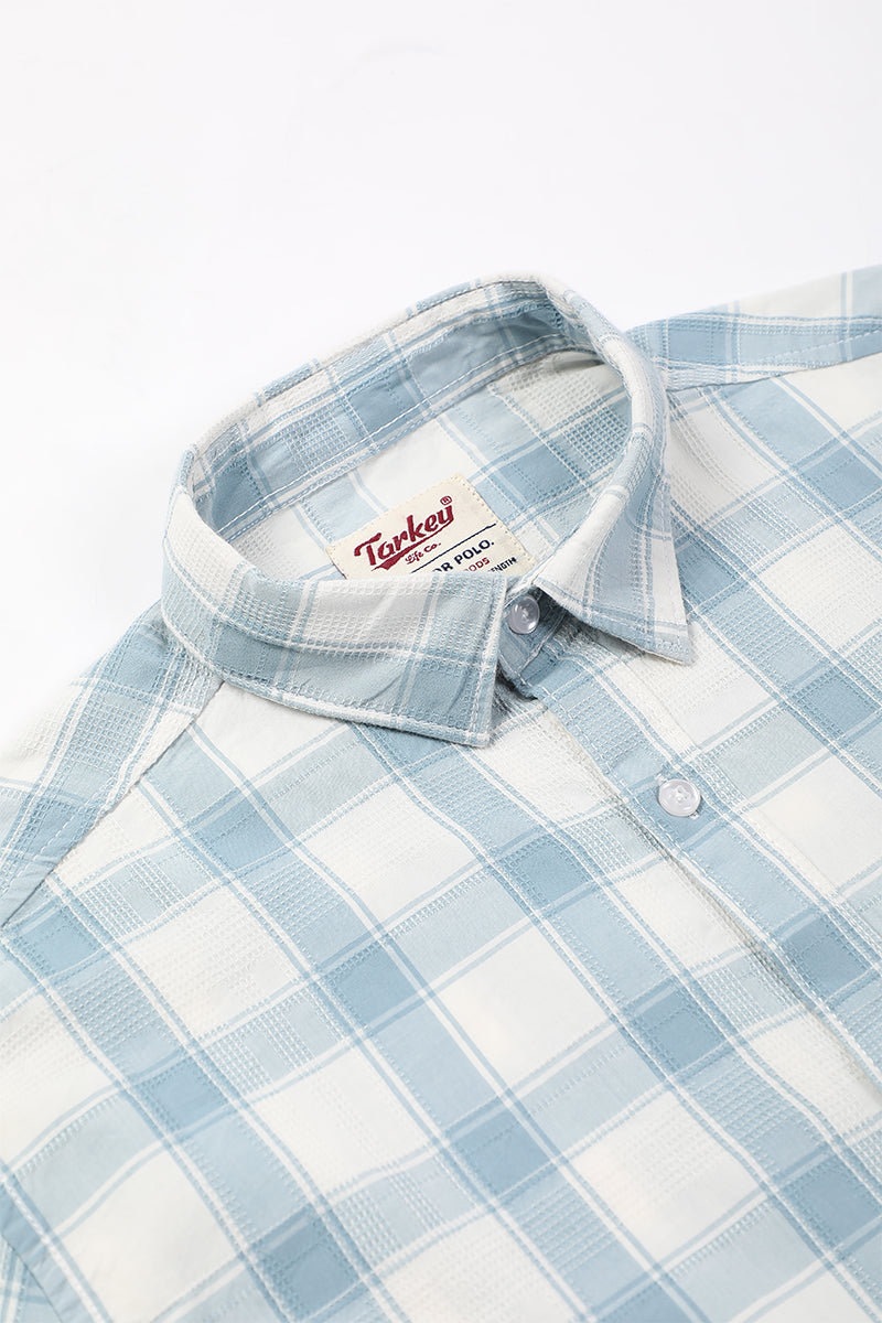 Ivory Grey Dobby Checked Shirt