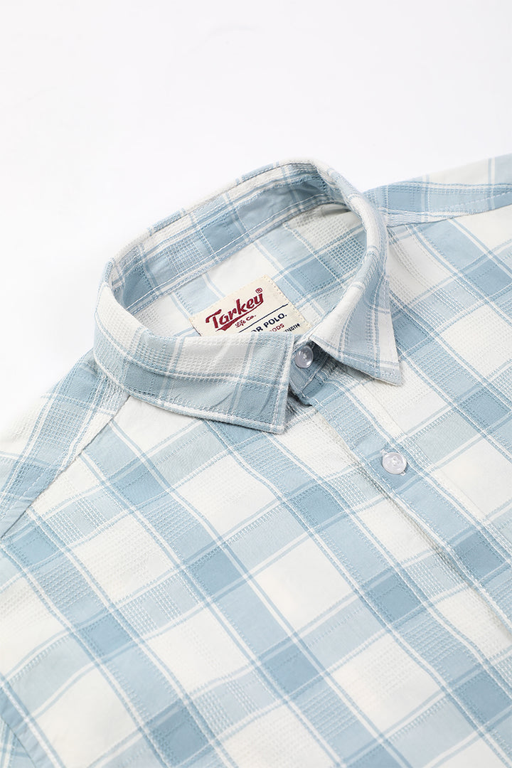 Ivory Grey Dobby Checked Shirt