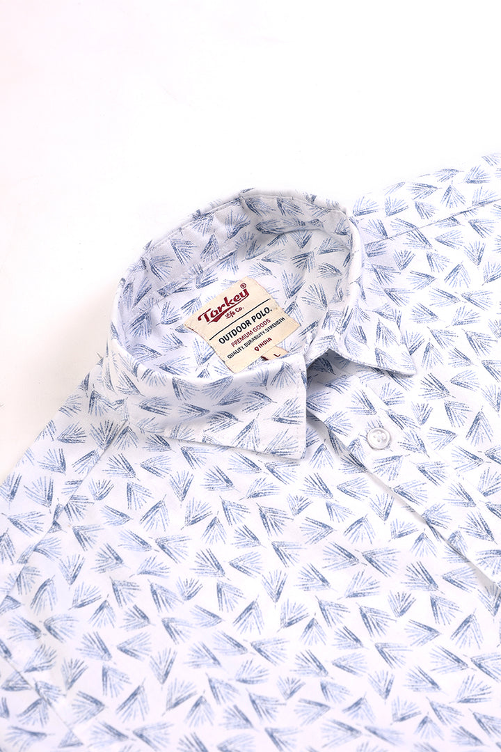 Men's Printed Full Sleeve Shirt - White