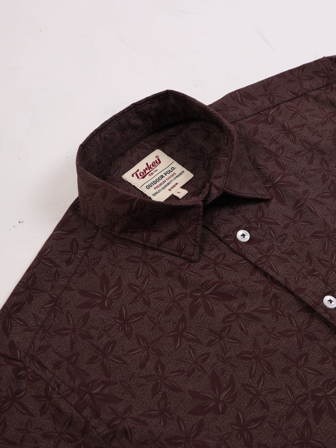 Men's Printed Full Sleeve Shirt - Plum Maroon