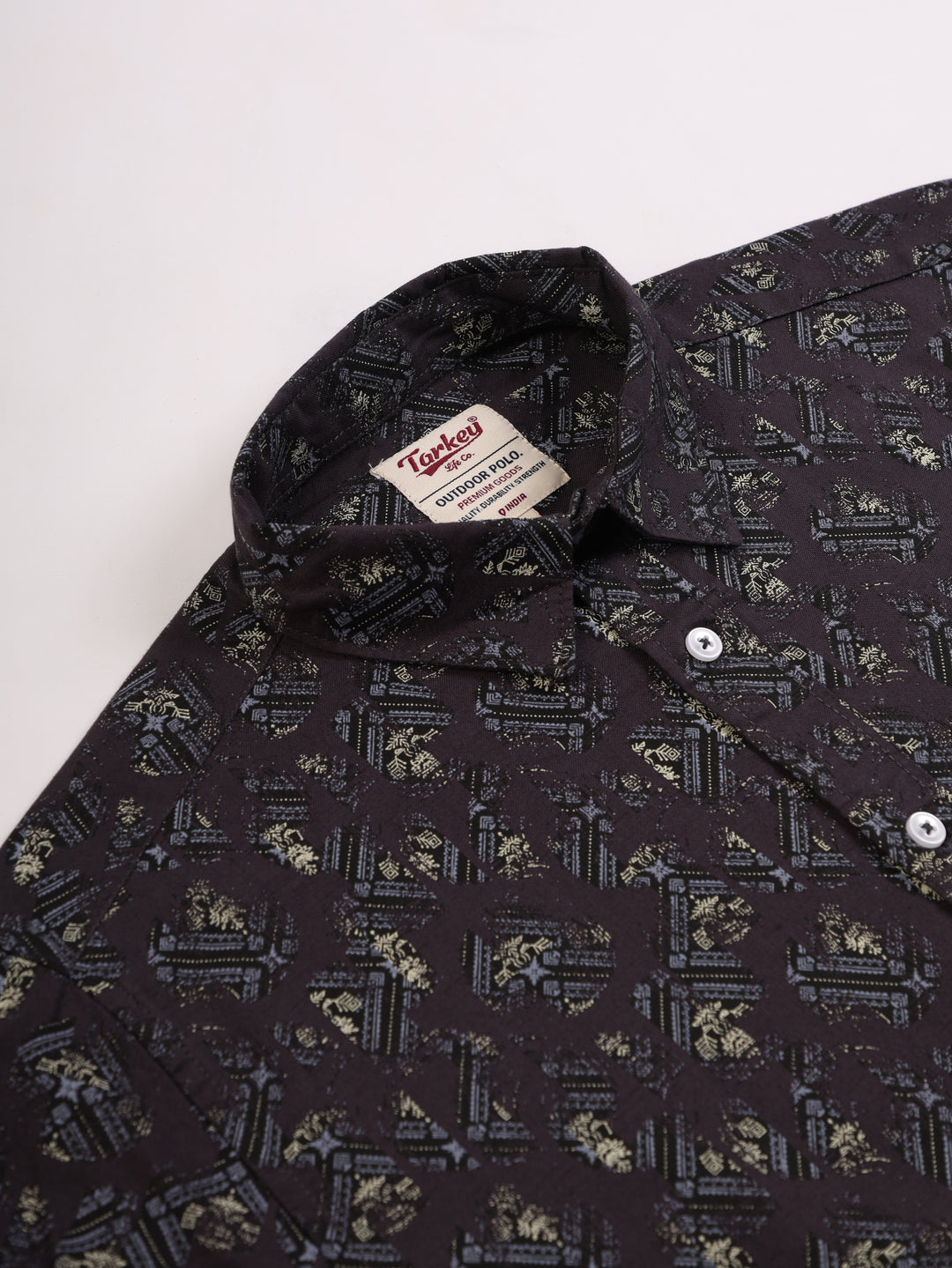 Men's Printed Full Sleeve Shirt - Midnight Navy