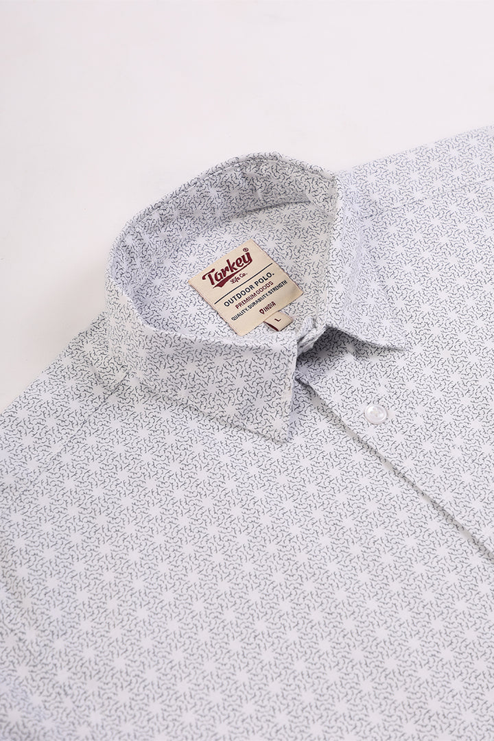 Men's Printed Full Sleeve Shirt - Off-White