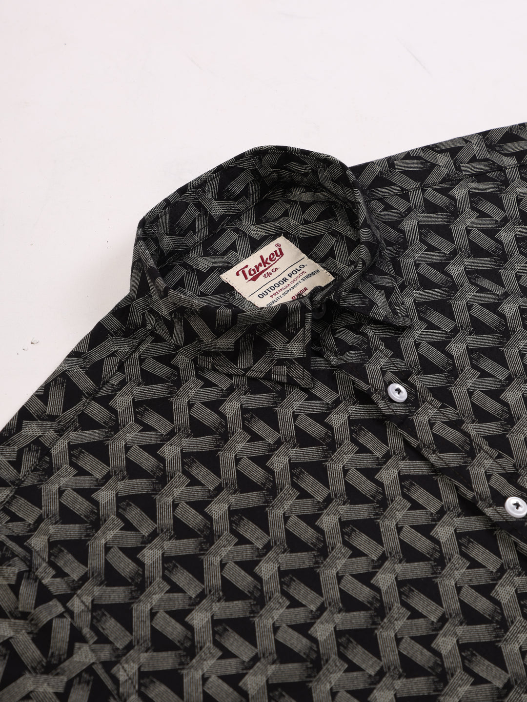 Men's Printed Full Sleeve Shirt - Deep Black