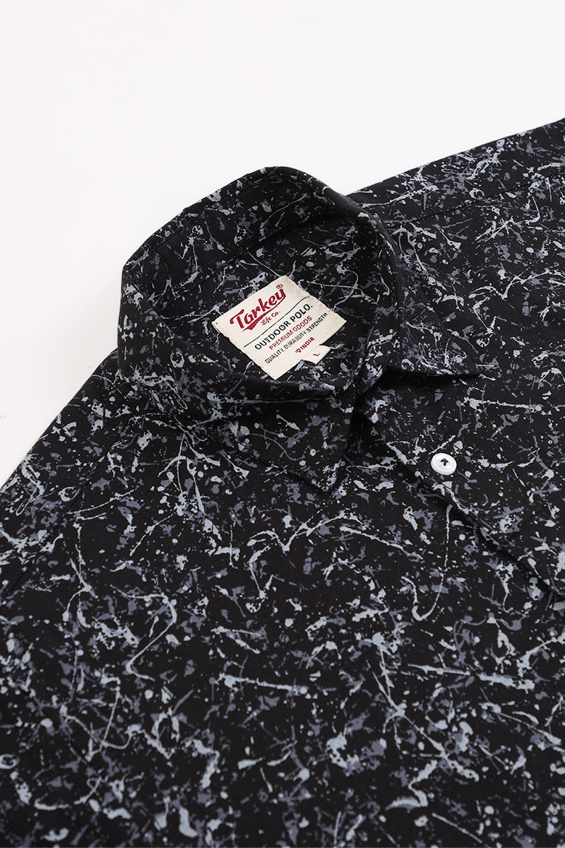 Men's Printed Full Sleeve Shirt - Midnight Splash